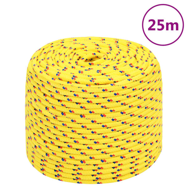 vidaXL Boat Rope Yellow 6 mm 25 m Polypropylene