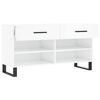 vidaXL Shoe Bench High Gloss White 102x35x55 cm Engineered Wood