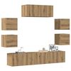 vidaXL 7 Piece TV Cabinet Set Wall-mounted Artisan Oak Engineered Wood
