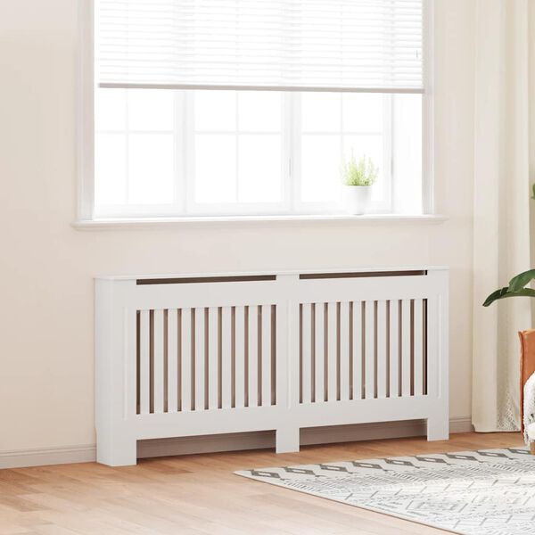 vidaXL Radiator Cover White MDF 172 cm
