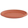 vidaXL Round Flower Tray 24 pcs Brick Red &Oslash; 27 x 2.5 cm Plastic