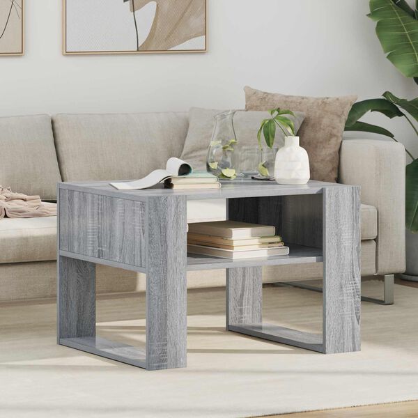 vidaXL Coffee Table Grey Sonoma 66 x 53 x 45 cm Engineered Wood