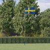 vidaXL Sweden Flag and Pole 5.5 m Aluminium