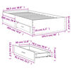 vidaXL Bed Frame with Drawers without Mattress White 100x200 cm
