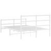 vidaXL Metal Bed Frame without Mattress with Footboard&nbsp;White 135x190cm