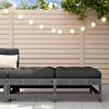 vidaXL Garden Footstools with Cushions 2pcs Grey Solid Wood Pine