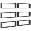 vidaXL Wall Cube Shelves 6 pcs High Gloss Grey 80x15x26,5 cm Engineered Wood