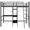 vidaXL Bunk Bed with Table without Mattress Black Metal 90x200 cm