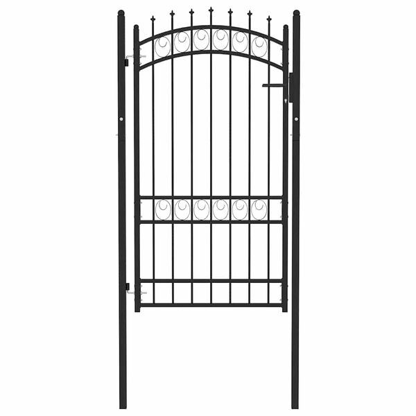 vidaXL Fence Gate with Spikes Steel 103x134.5 cm Black
