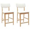 vidaXL Dining Chairs 2 pcs Natural 48 x 49 x 95 cm Solid Rubber Wood