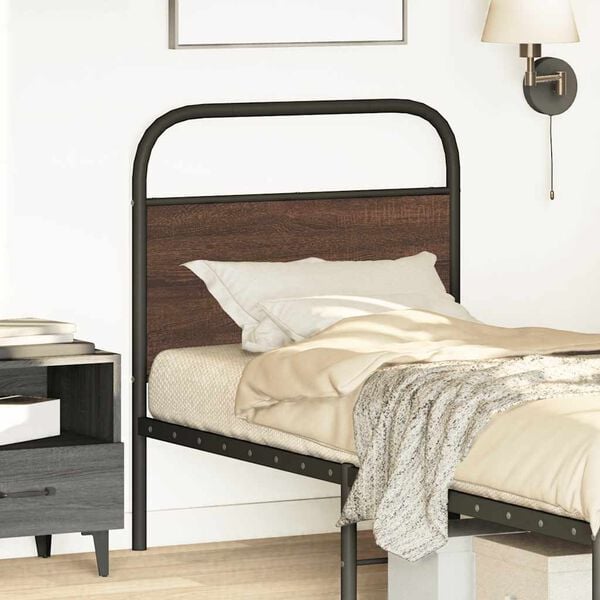 vidaXL Replace Headboard Brown Oak 75 cm Steel and Engineered Wood