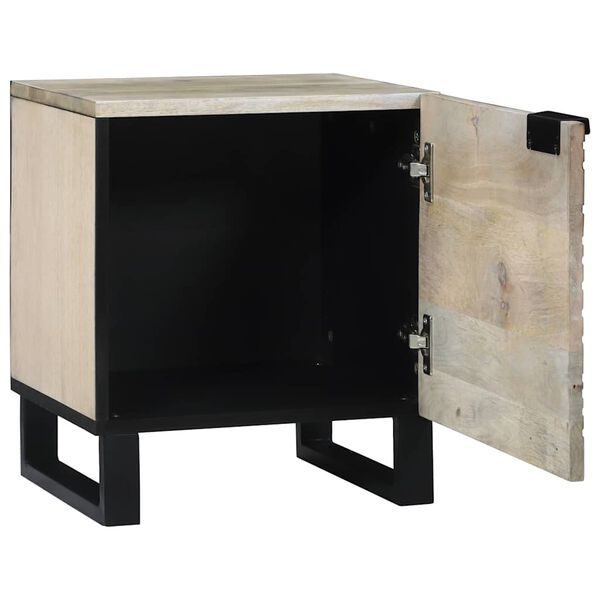 vidaXL Bedside Cabinet White and Black 40 x 33 x 46 cm