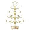 vidaXL Metal Christmas Tree with Holder KUOPIO 60 cm Steel Gold