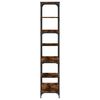 vidaXL Bookshelf Smoked Oak 91x36x176 cm Engineered Wood and Steel
