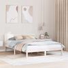 vidaXL Bed Frame with Headboard White 160 x 200 cm Solid Pine Wood