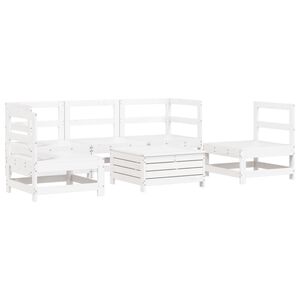 vidaXL 6 Piece Garden Sofa Set White Solid Wood Pine
