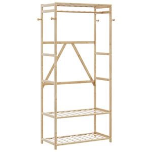 vidaXL Clothes Rack with Shelves 80x40x175 cm Bamboo