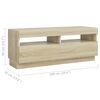 vidaXL TV Cabinet with LED Lights Sonoma Oak 300x35x40 cm