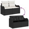vidaXL Garden Sofa Black 121 x 62 x 69cm Poly Rattan