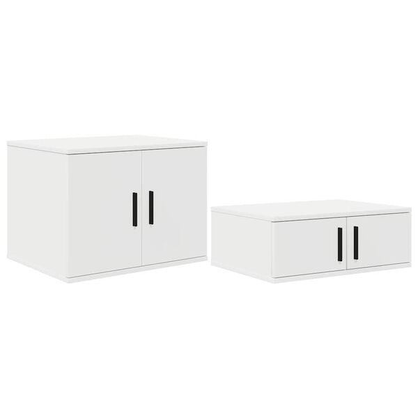 vidaXL Storage Cabinet 2 pcs White 108 x 41 x 40 cm Engineered Wood