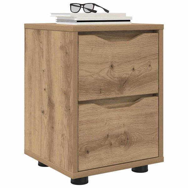 vidaXL Bedside Tables with Drawer 2 pcs Artisan Oak 30.5 x 30 x 43 cm