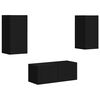 vidaXL TV Cabinet Set 6 pcs Black Engineered Wood