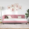 vidaXL Corner Bed Frame with Headboard Pink 100 x 200 cm Velvet