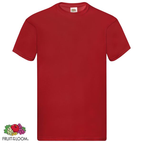 Fruit of the Loom Original T-shirts 5 pcs Red XXL Cotton