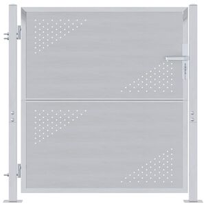 vidaXL Garden Gate with Lock Silver 96 x 100 cm Stainless Steel