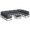 vidaXL Garden Sofa Set with Cushion Black Aluminium