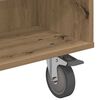 vidaXL Side Table with Wheels Artisan Oak 90 x 50 x 30 cm