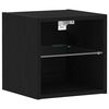 vidaXL LED Wall Bedside Cabinet Black 30 x 28.5 x 30 cm