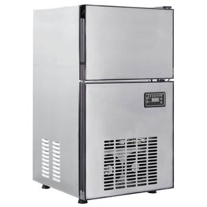 vidaXL Ice Cube Maker with Door Silver 43 x 40 x 71 cm Stainless Steel