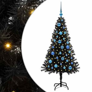vidaXL Christmas Tree with 150 LEDs with Stand Black 150 cm PVC