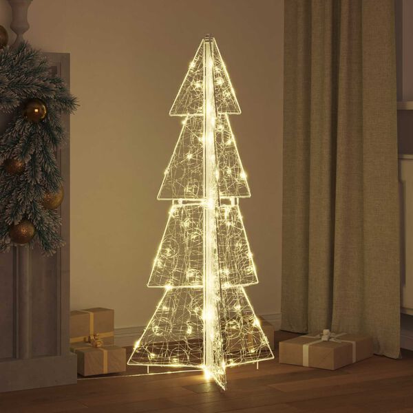 vidaXL Christmas Tree with 100 LEDs Warm White 120 cm Acrylic
