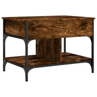 vidaXL Coffee Table Smoked Oak 70x50x50 cm Engineered Wood and Metal