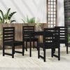 vidaXL 5 Piece Garden Dining Set Black Solid Wood Pine