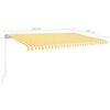 vidaXL Manual Retractable Awning with LED 500x350 cm Yellow and White
