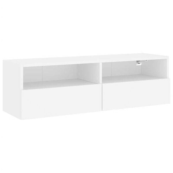 vidaXL TV Wall Cabinet White 100x30x30 cm Engineered Wood