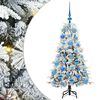 vidaXL Artificial Hinged Christmas Tree Green and white 120 cm