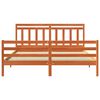 vidaXL Bed Frame with Headboard Wax Brown 180 x 200 cm