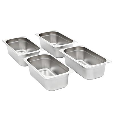 vidaXL Gastronorm Containers 8 pcs GN 1/3 100 mm Stainless Steel