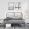 vidaXL Metal Bed Frame without Mattress with Headboard Black 150x200cm