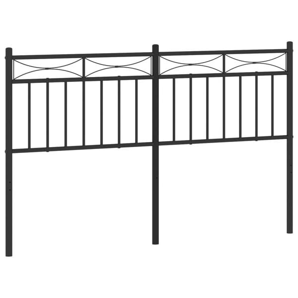 vidaXL Metal Headboard Black 140 cm
