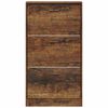 vidaXL Shoe Cabinet Smoked Oak 59x17x108 cm Engineered Wood