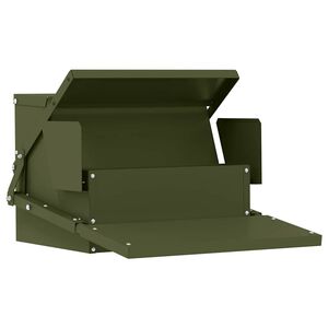 vidaXL Chicken Treadle Feeder Olive Green 50 x 40 x 29 cm