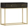 vidaXL Console Table Black and Gold 90x30x75 cm Solid Mango Wood