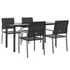 vidaXL 5 Piece Garden Dining Set Poly Rattan and Steel