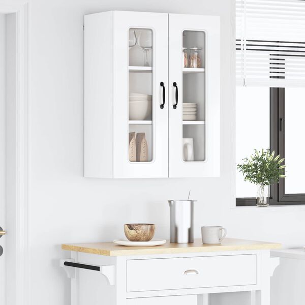 vidaXL Kitchen Cabinet Kalmar High Gloss White 60 x 31 x 80 cm