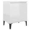vidaXL Bed Cabinets with Metal Legs High Gloss White 40x30x50 cm